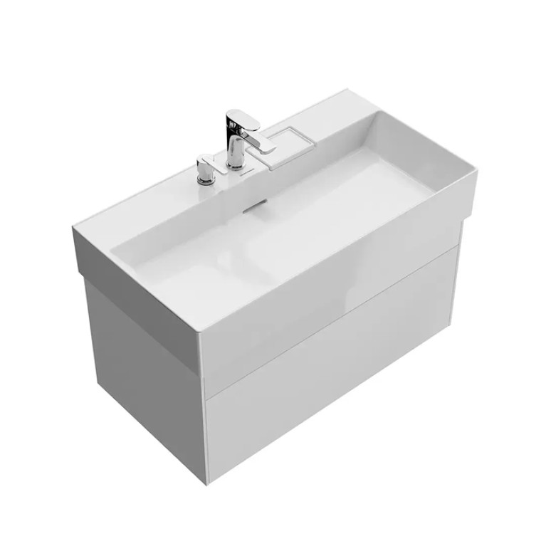 Kerama Marazzi Тумба LOGICA подвесная 2 ящика 90 см, белоснежный