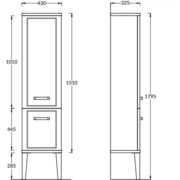 Kerama Marazzi Пенал POMPEI напольный\подвесной 150, черный глянцевый (замена PO.N.150\BLK)