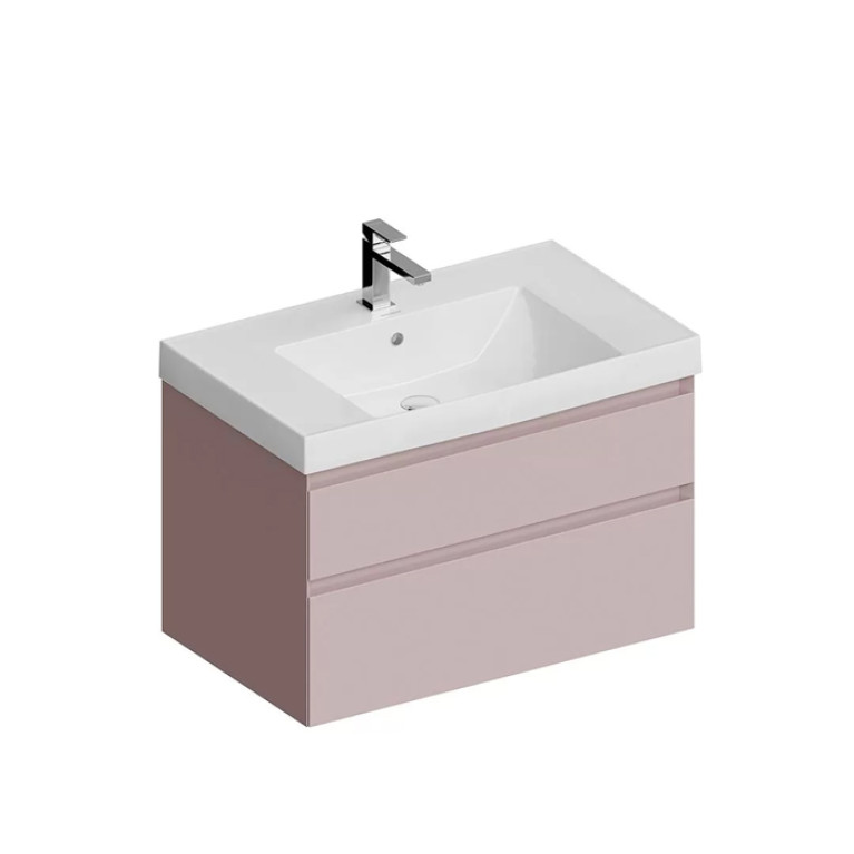 Kerama Marazzi Тумба CUBO подвесная с ящиками 80, мальва матовая