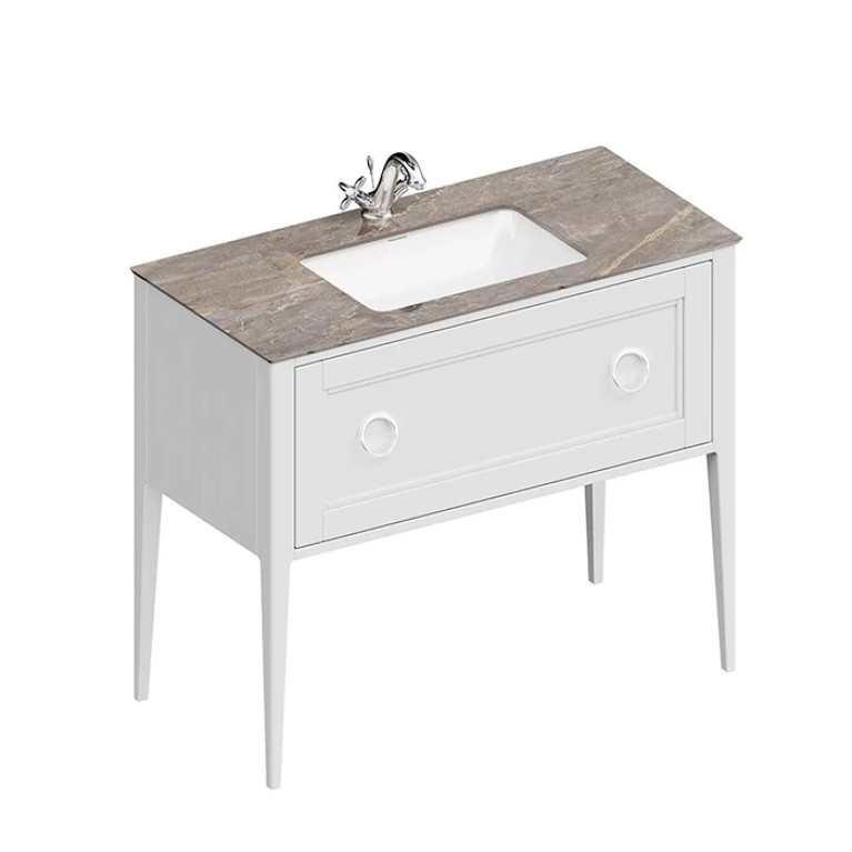 Kerama Marazzi Тумба PLAZA Classic NEO напольная 1 ящик 100, белая матовая  (Цена по Распродаже)