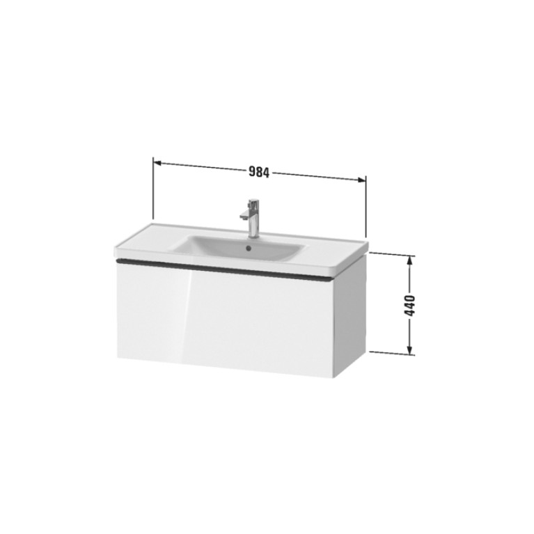 Duravit D-Neo Тумбочка подвесная 440x984x452, 1 ящик, цвет: Black Oak