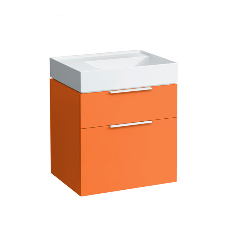 Laufen Kartell Тумба под раковину 810335, 595х455х615мм, с 2 выдвиж. ящиками, с сифоном, цвет: оранжевый глянцевый (Не производится!)
