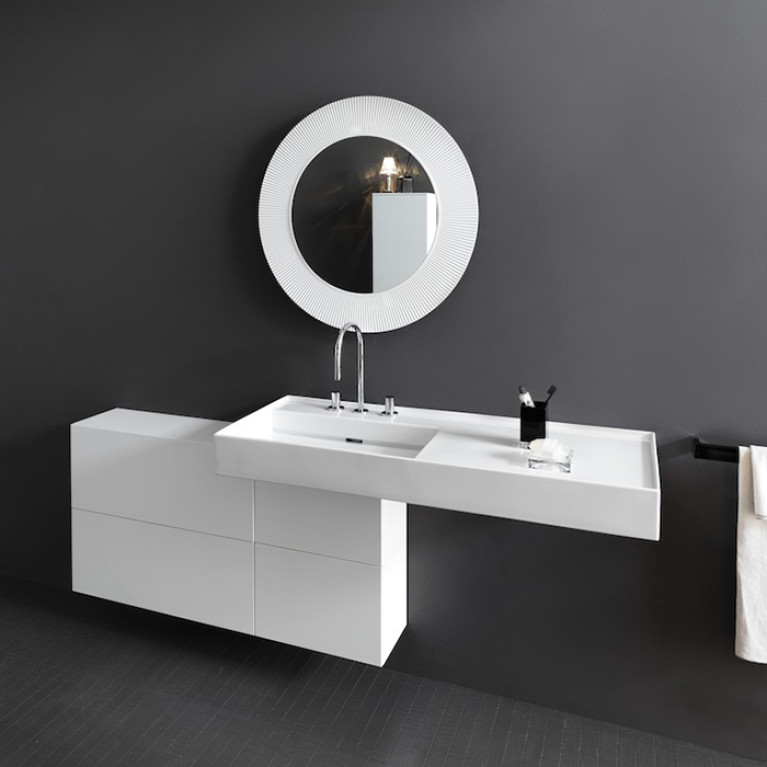 Laufen Kartell Тумба под раковину справа, 1200х270х610мм, с 1 дверцей и 2 створками, цвет: белый матовый