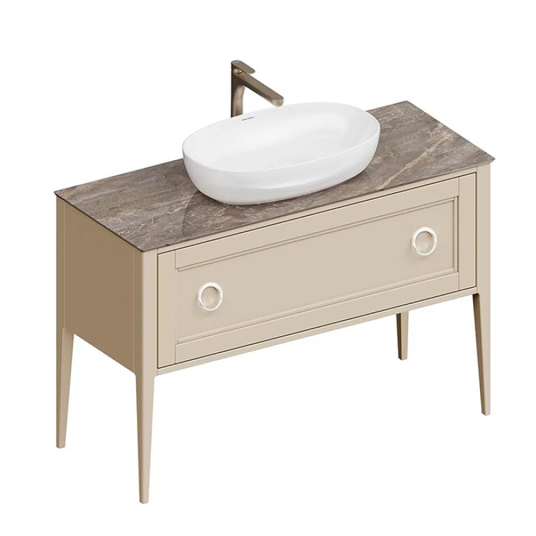 Kerama Marazzi Тумба PLAZA Classic NEO напольная 1+1 ящик 120, капучино матовый  (Цена по Распродаже)