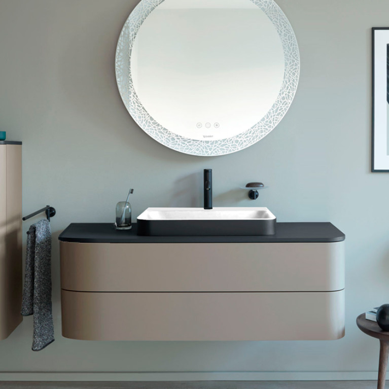 Duravit Happy D.2 Plus Тумба подвесная  408x1300x550мм 2  ящика, цвет: stone grey satin matt (СПЕЦЦЕНА с нашего склада)