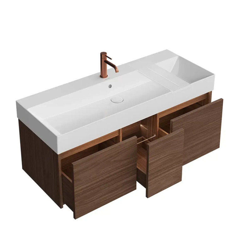 Kerama Marazzi Тумба GRANDE подвесная 120, 3 ящика, структурированный орех