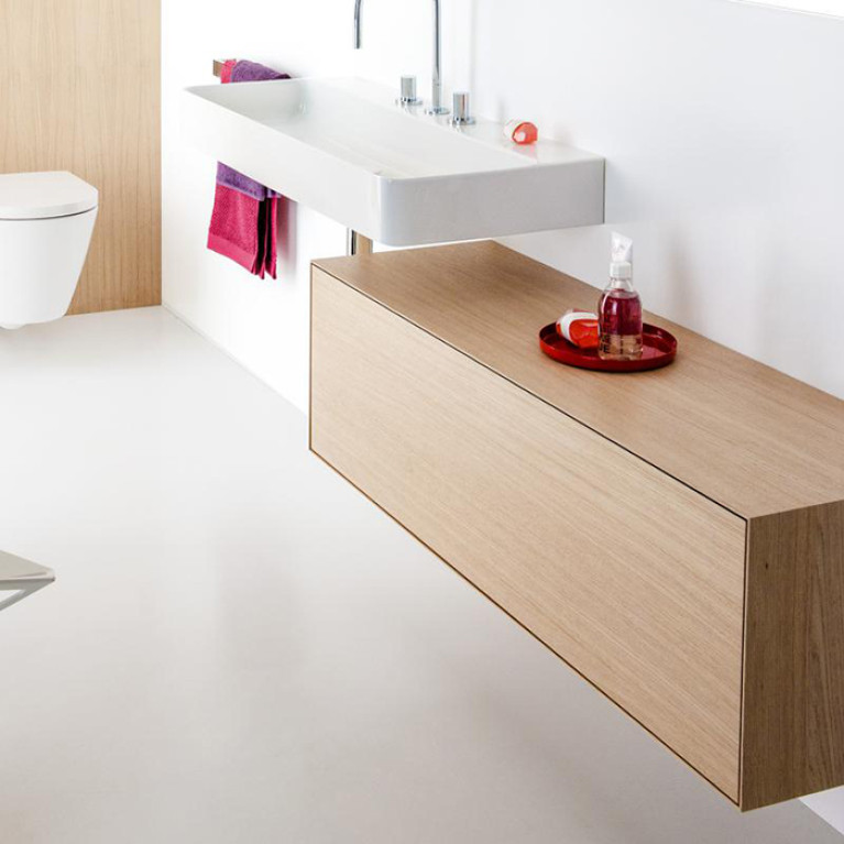 LAUFEN BOUTIQUE Тумба под раковину 1200x500x430 мм., 1 ящик, с отверстием для раковины по центру, цвет светлый дуб