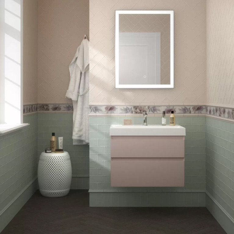 Kerama Marazzi Тумба CUBO подвесная с ящиками 70, мальва матовая