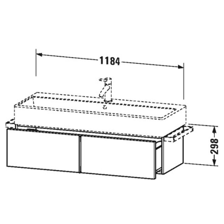 Duravit VA База под раковину 298x1184x431, 1 выдв.ящик, , Цвет белый глянцевый