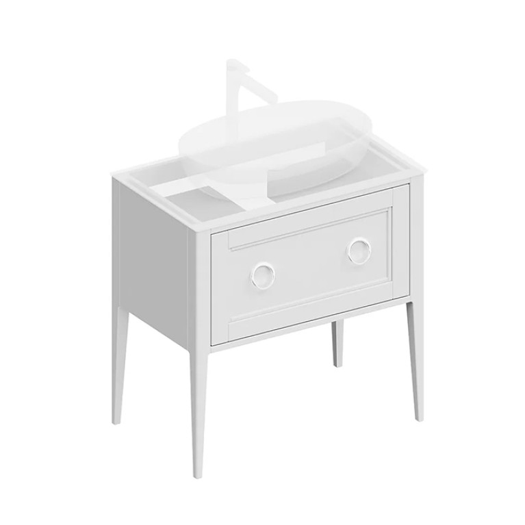 Kerama Marazzi Тумба PLAZA Classic NEO напольная 1+1 ящик 80, белая матовая  (Цена по Распродаже)