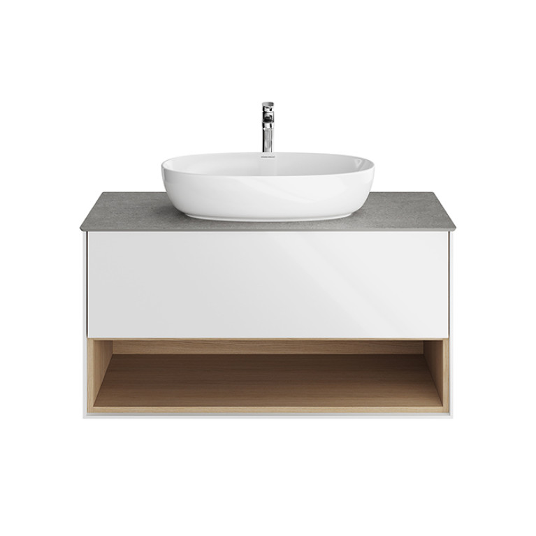 Kerama Marazzi Тумба PLAZA Modern подвесная 100 белый 1 ящик + полка  (Цена по Распродаже)