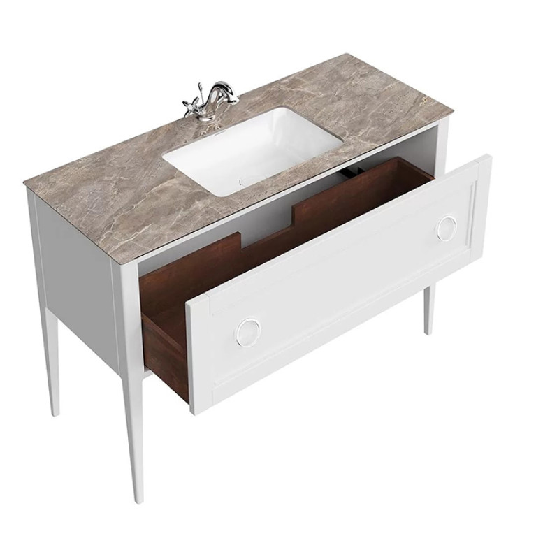 Kerama Marazzi Тумба PLAZA Classic NEO напольная 1 ящик 120, белая матовая  (Цена по Распродаже)