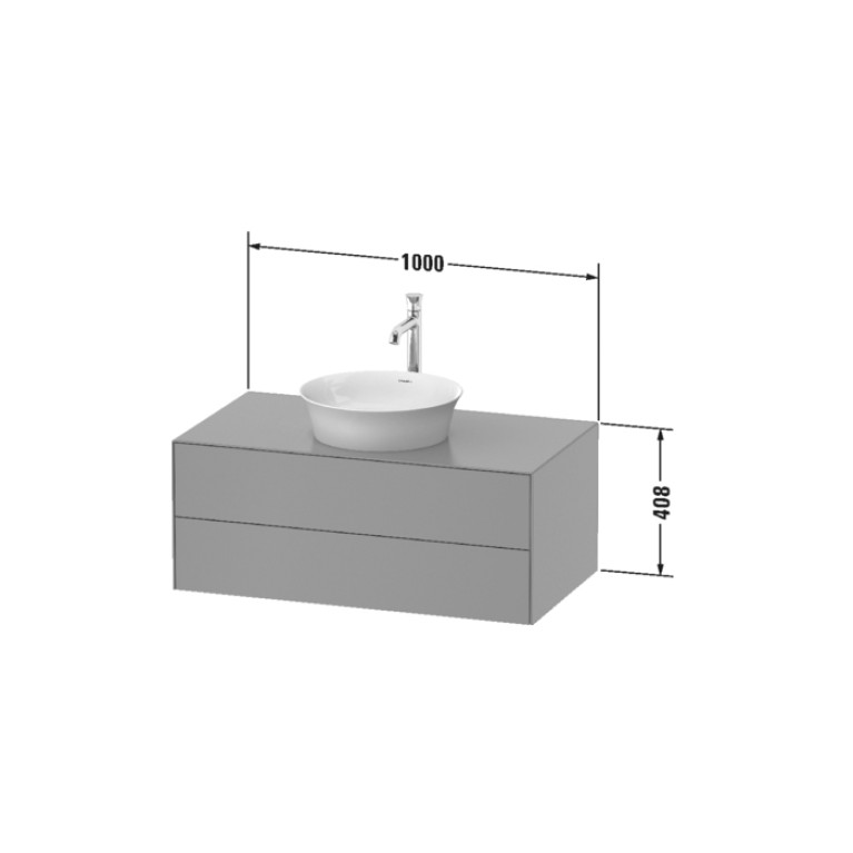 Duravit White Tulip Тумбочка подвесная,  408x1000x550 мм, 2 ящика, цвет: белый высокоглянцевый