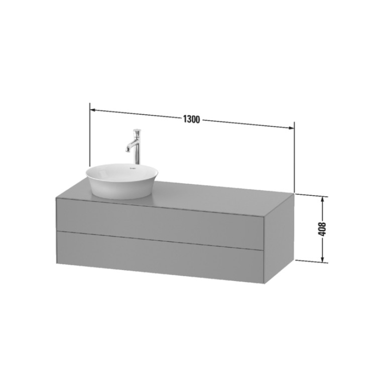 Duravit White Tulip Тумбочка подвесная,  408x1300x550 мм, 2 ящика, цвет: белый высокоглянцевый
