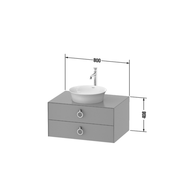 Duravit White Tulip  Тумбочка подвесная, 408x800x550 мм, 2 ящика с ручкой, цвет: белый высокоглянцевый