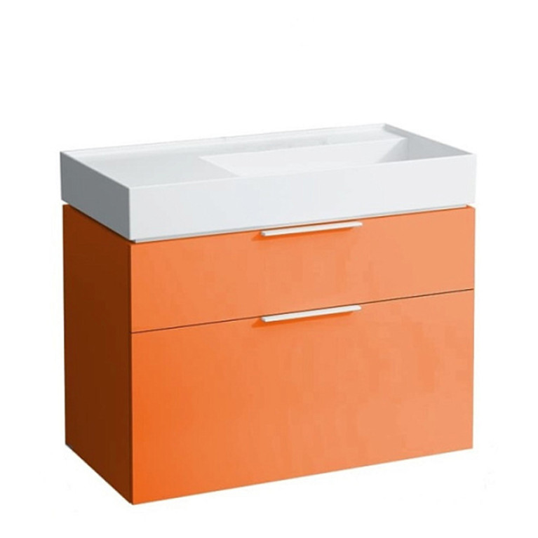 Laufen Kartell Тумба под раковину 810339, 895х455х615мм, с 2 выдвиж. ящиками, с сифоном, цвет: оранжевый глянцевый