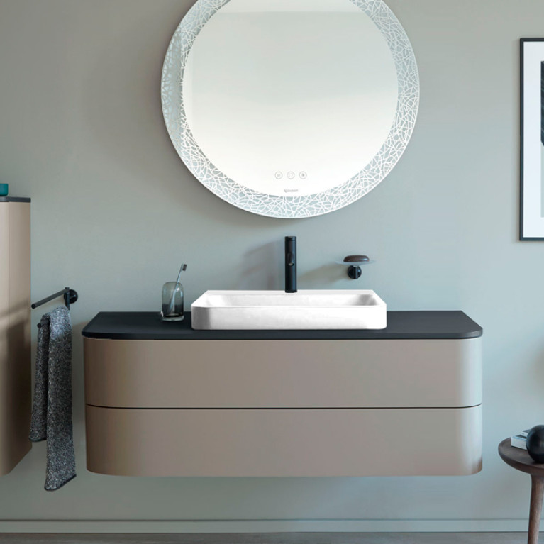 Duravit Happy D.2 Plus Тумба подвесная  408x1300x550мм 2  ящика, цвет: stone grey satin matt (СПЕЦЦЕНА с нашего склада)