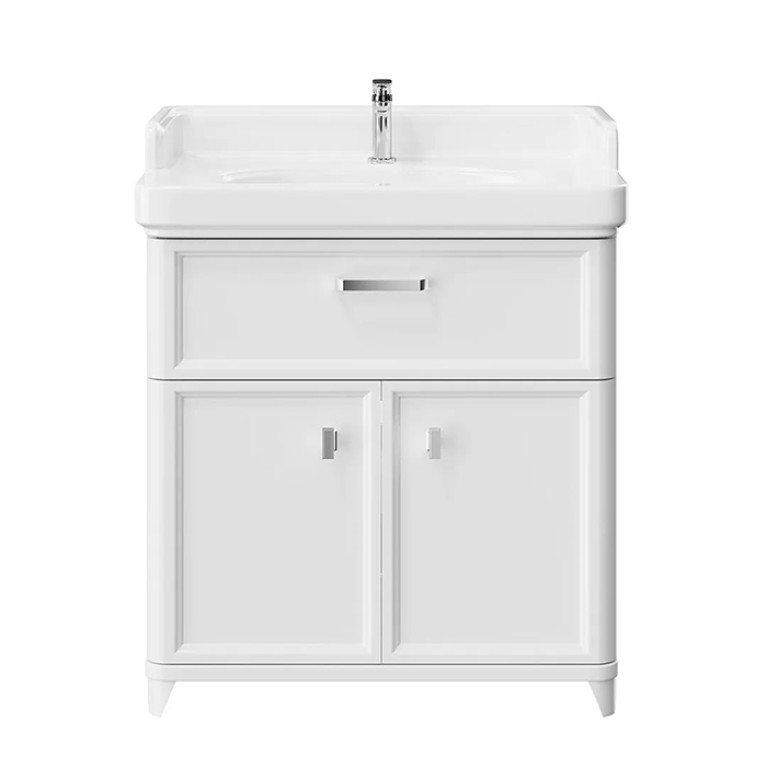 Kerama Marazzi Тумба POMPEI напольная с ящиком и дверцами 80, белая глянцевая