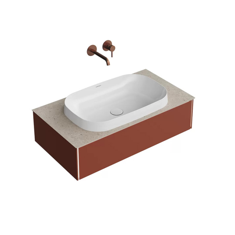 Kerama Marazzi Тумба MAGICA подвесная 90, 1 ящик, венецианский красный матовый