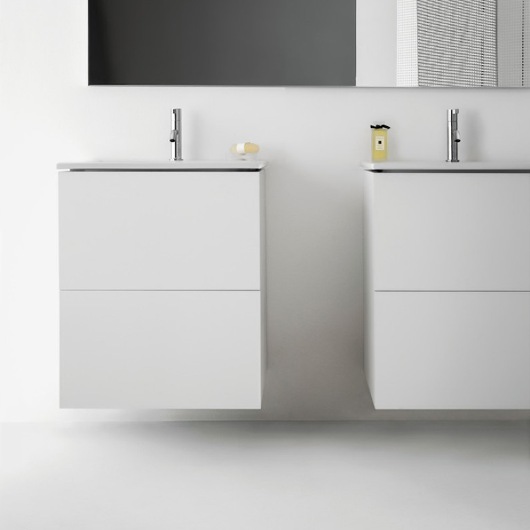 Laufen Kartell комплект: тумба с керамич раковиной с 1 отв. под смес, цвет бел  600х500х725мм, с 2 выдв. ящик, цвет: белый матов (НЕ произв!)