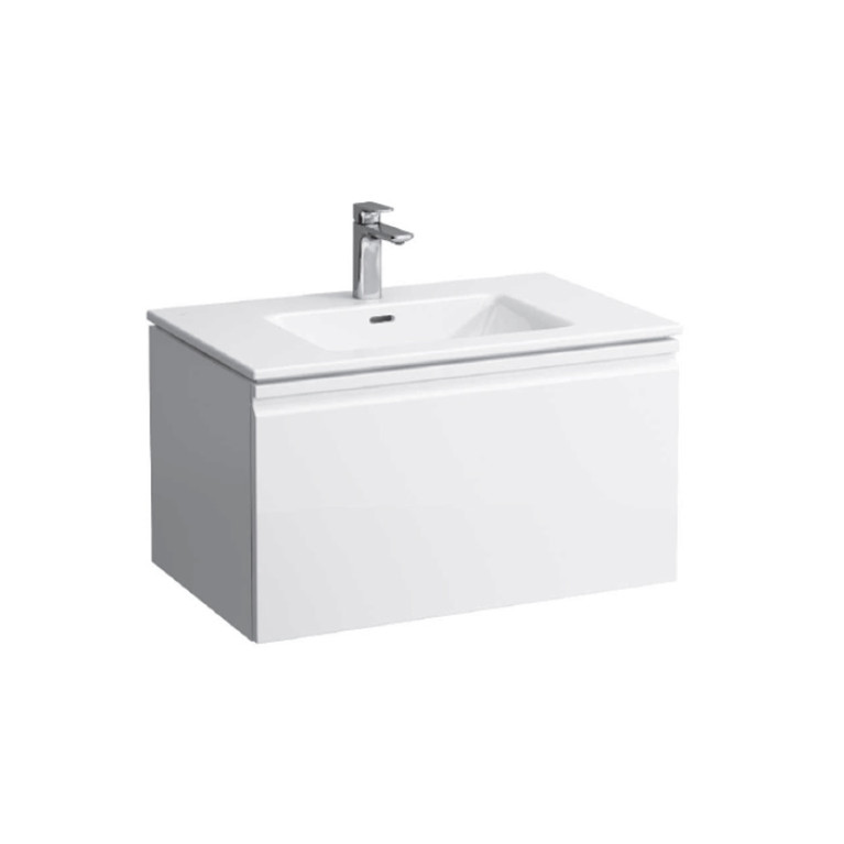Laufen PRO S комплект: шкафчик с раковиной, 800х500х460 мм, с раковиной Slim 800 мм, 1 внутренний ящик, вкл.органайзер для ящика, белый матовый