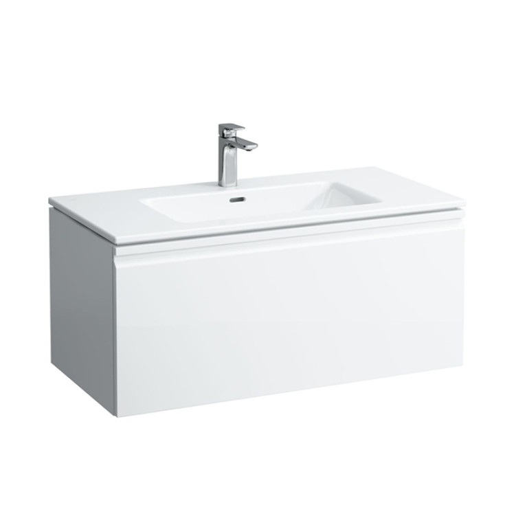 Laufen PRO S комплект: шкафчик с раковиной, 1000х500х460 мм, с раковиной Slim 1000 мм, 1 внутренний ящик, вкл.органайзер для ящика, белый матовый