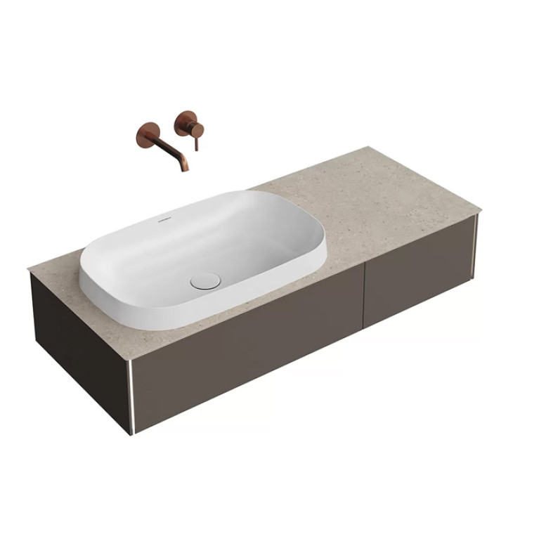Kerama Marazzi Тумба MAGICA подвесная 120, 2 ящика, вечерний серый матовый