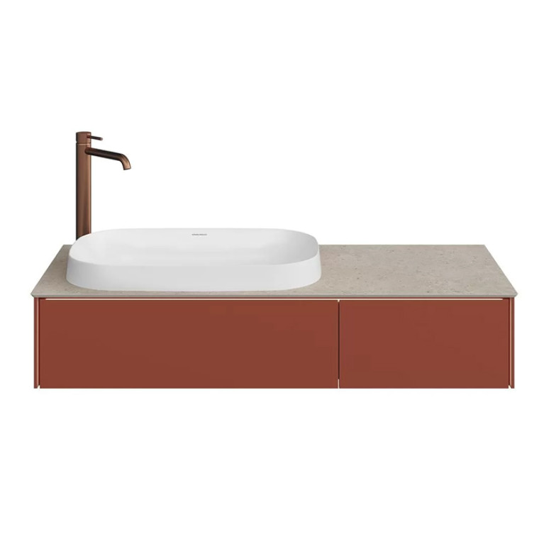 Kerama Marazzi Тумба MAGICA подвесная 120, 2 ящика, венецианский красный матовый