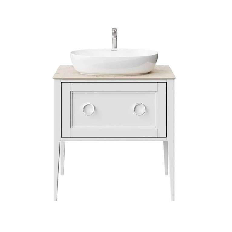 Kerama Marazzi Тумба PLAZA Classic NEO напольная 1+1 ящик 80, белая матовая  (Цена по Распродаже)