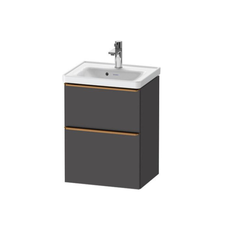 Duravit D-Neo Тумба подвесная 484 x 372 mm, под раковину 742500000,  с выдвижным ящиком и выдвижным отделением, графит матовый