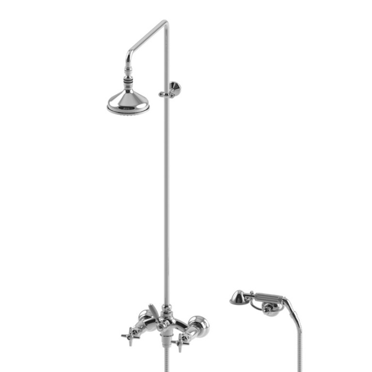 Stella Italica Душевой комплект 3284/33-140: смеситель, штанга+ручной+верхний душ 140мм, цвет: хром