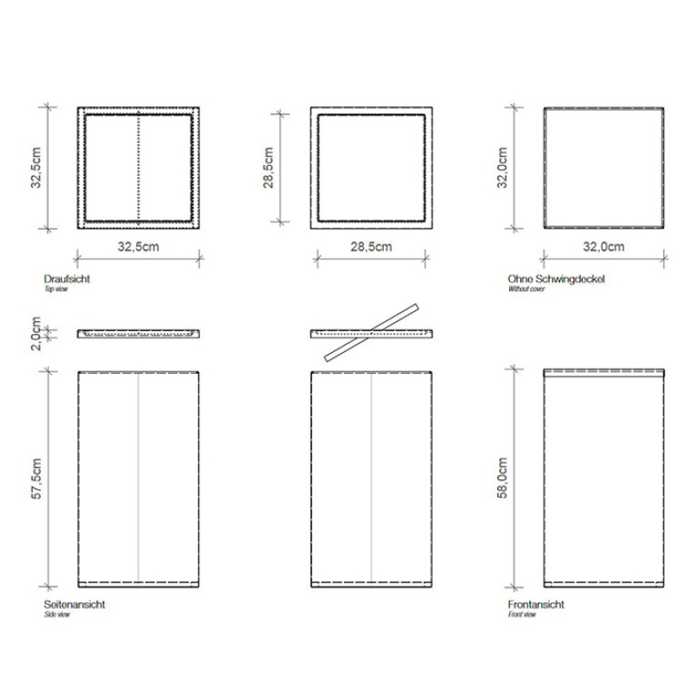 Decor Walther DW 215 Корзина для белья 32x32x58см, цвет: сталь полированная