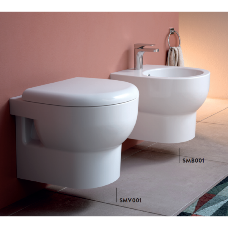 ARTCERAM SMARTY Биде подвесное  35х50 см, с 1 отв под смеситель, цвет белый