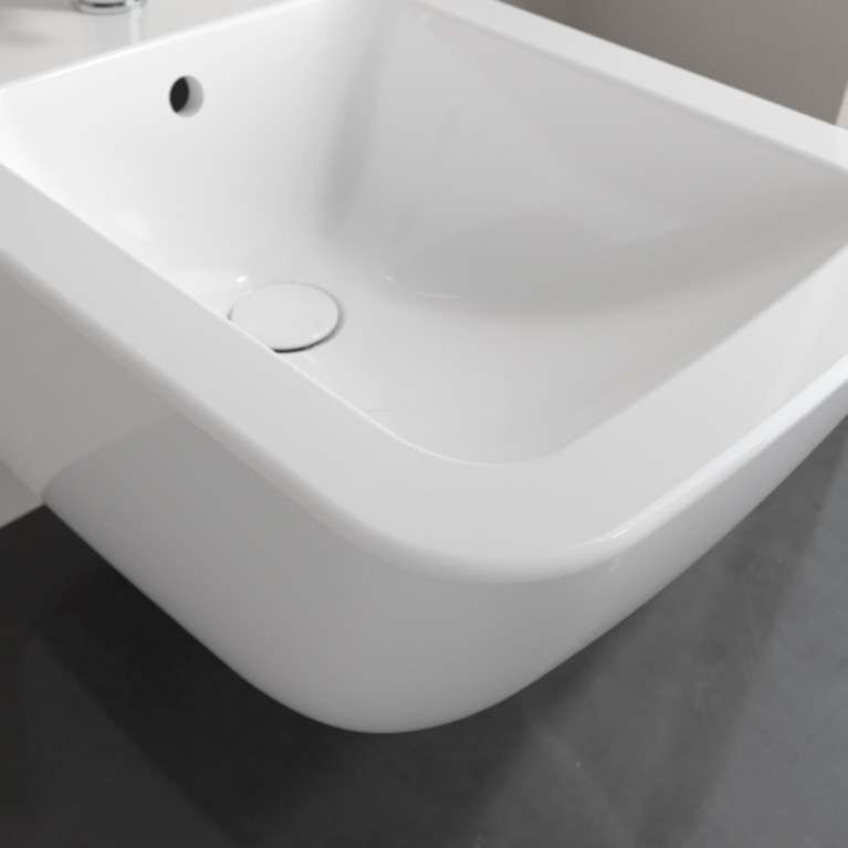VilleroyBoch Venticello Биде подвесное 375*560*285, с 1 отв. под смеситель, CeramicPlus, цвет альпийский белый