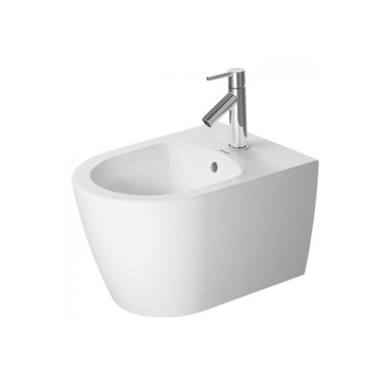 Duravit ME by Starck Биде подвесное компакт с перел., с 1 отв. под смес., вкл. крепление Durafix, 370x480мм, Цвет: Белый