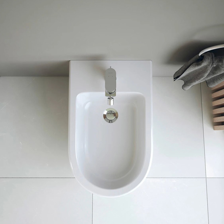 Duravit  Qatego Биде напольное 390х600х400 мм, с 1 отв под смеситель, Wei&szlig; Hochglanz, цвет белый