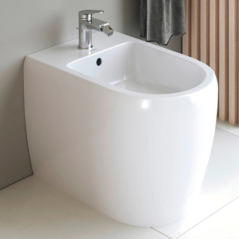 Duravit  Qatego Биде напольное 390х600х400 мм, с 1 отв под смеситель, Wei&szlig; Hochglanz, цвет белый