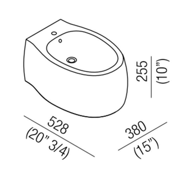 Agape Pear 2 Биде подвесное 38x52.8x25.5 см, цвет: bicolore