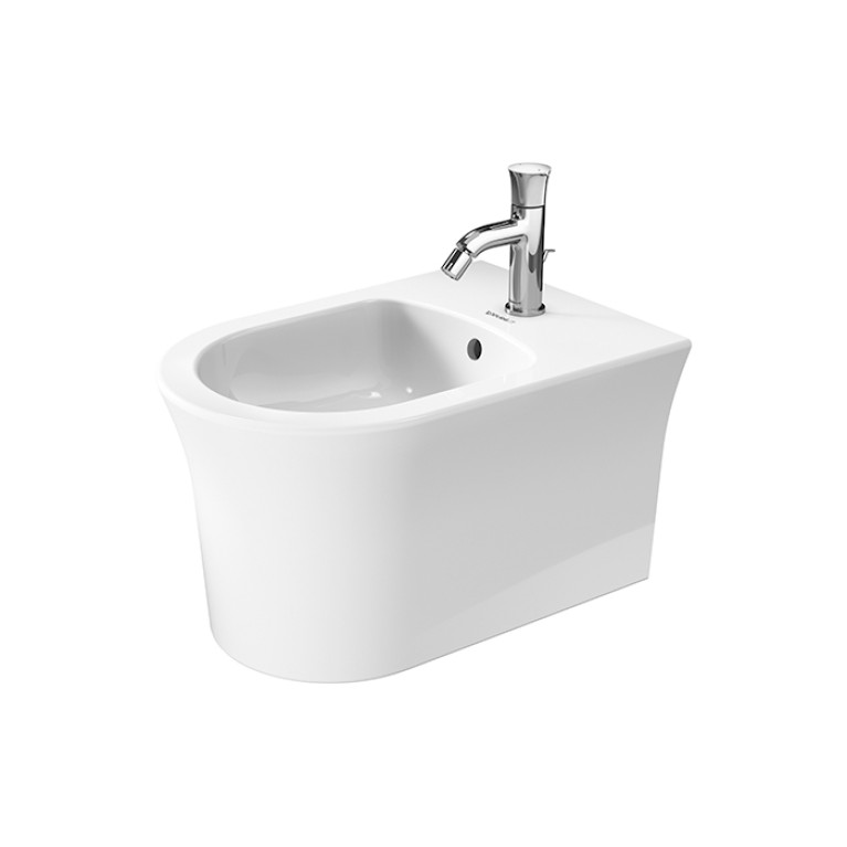 Duravit White Tulip Биде подвесное 370x540 мм, с переливом, с 1 отв под смеситель,  с WonderGliss, цвет: белый