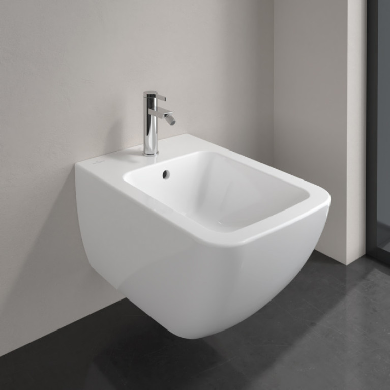 VilleroyBoch Venticello Биде подвесное 375*560*285, с 1 отв. под смеситель, CeramicPlus, цвет альпийский белый