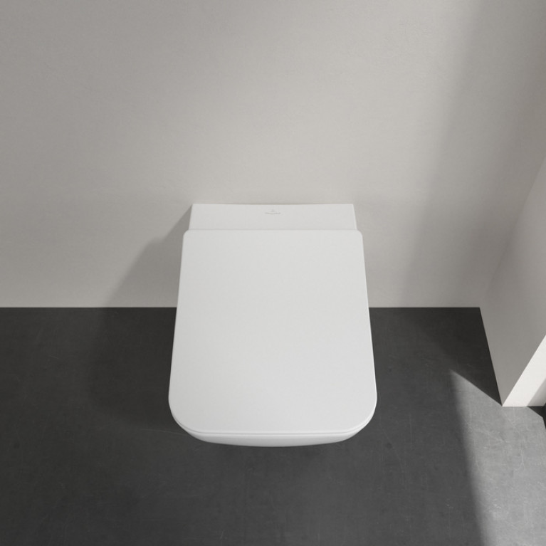 VilleroyBoch Venticello Унитаз подвесной 375*560*330, безободковый, в комплекте сиденье SlimSeat Line c микролифтом, CeramicPlus, цвет альпийский