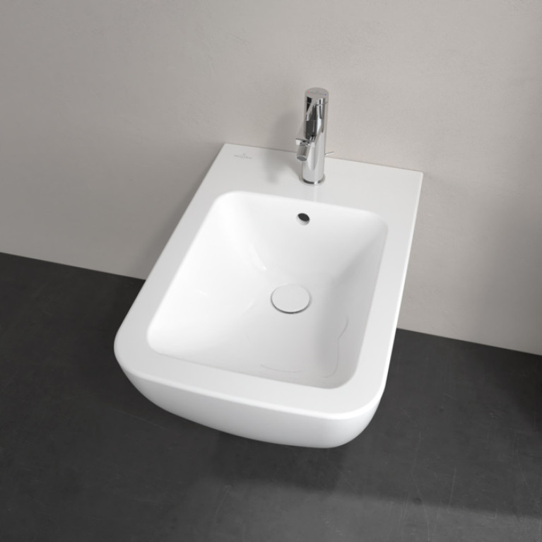 VilleroyBoch Venticello Биде подвесное 375*560*285, с 1 отв. под смеситель, CeramicPlus, цвет альпийский белый