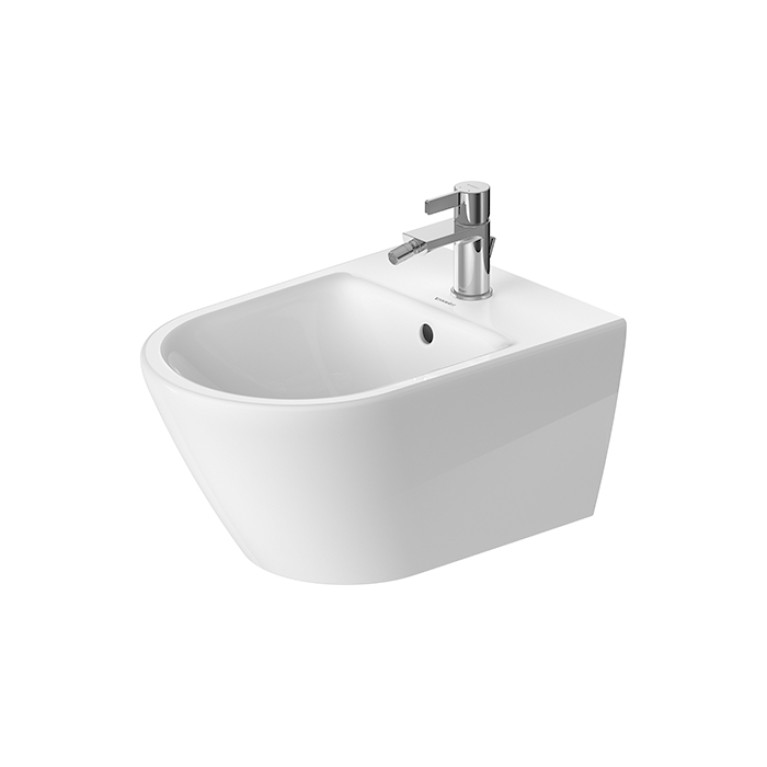 Duravit D-Neo Биде подвесное 370x540 мм, с переливом, с 1 отв под смеситель,  с WonderGliss, цвет: белый