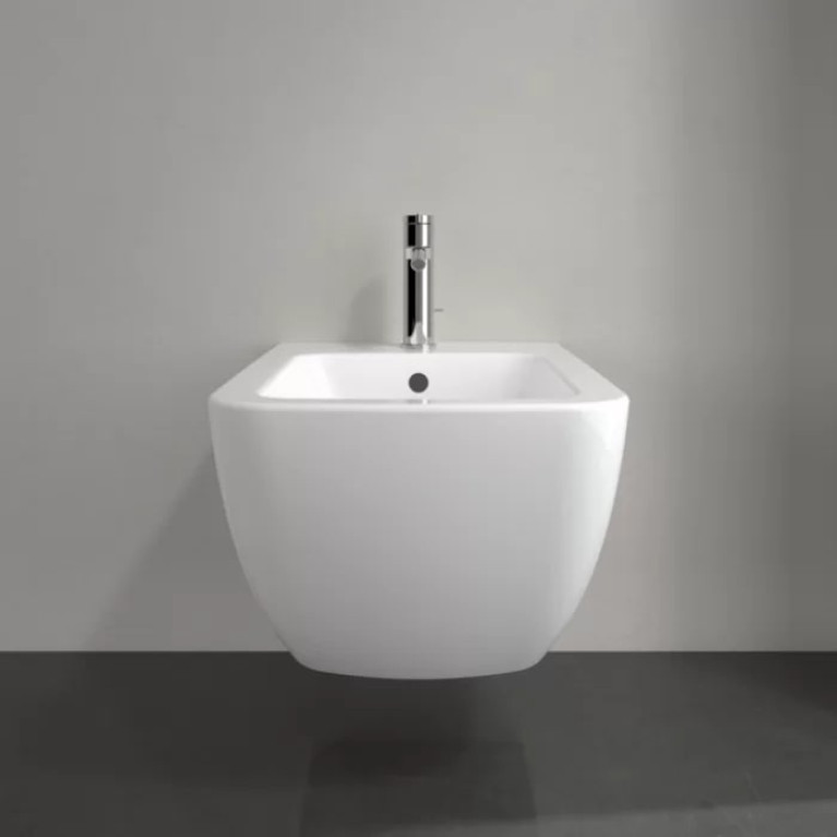 VilleroyBoch Venticello Биде подвесное 375*560*285, с 1 отв. под смеситель, цвет альпийский белый