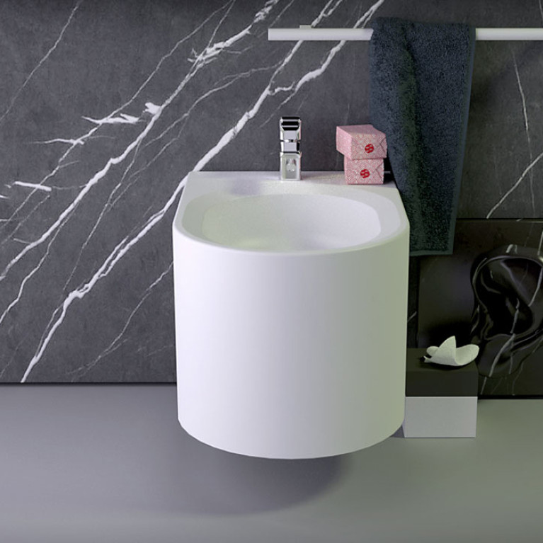 KNIEF Pearl Биде подвесное   560*390мм с 1 отв под смеситель,цвет:белый матовый