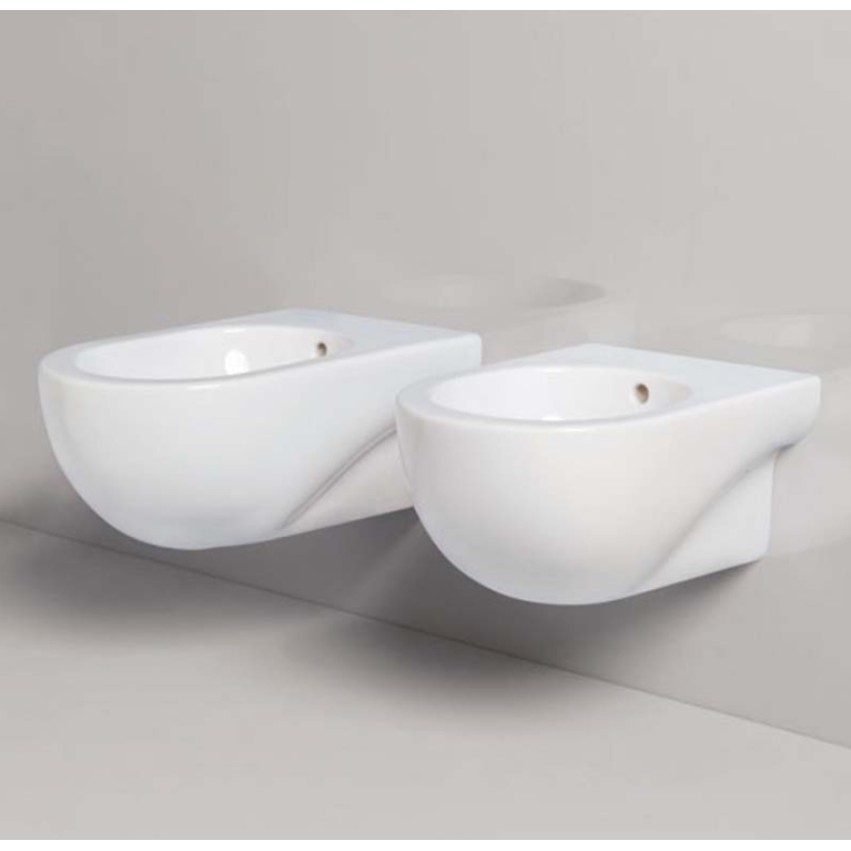 AZZURRA NUVOLA Mini Биде подвесное 46х35см c 1 отв., цвет белый, с креплением KIT2000CF