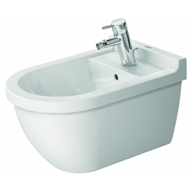 Duravit  Starck 3 Биде подвесное 540х360 мм, с 1 отв под смеситель,с Durafix, (без инсталл крепление 006500), цвет белый (Спец.цена из наличия)