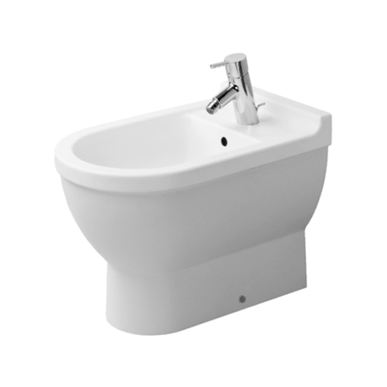 Duravit Starck 3 Биде напольное приставное 560х360 мм , с  1 отв. под смеситель, Цвет: белый+WonderGliss