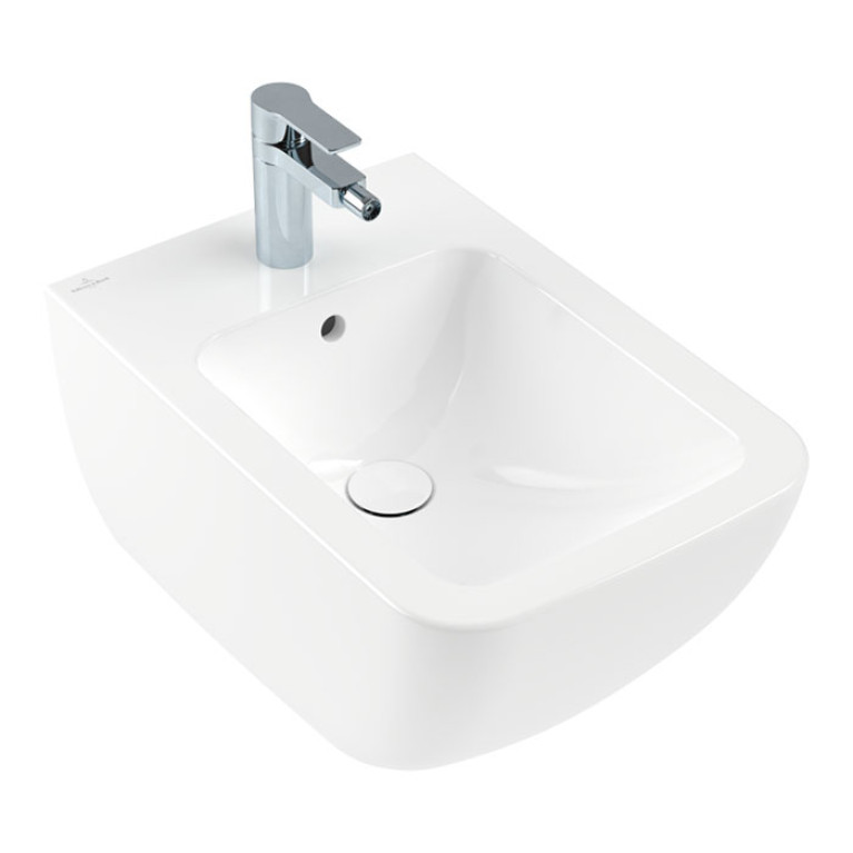 VilleroyBoch Venticello Биде подвесное 375*560*285, с 1 отв. под смеситель, CeramicPlus, цвет альпийский белый