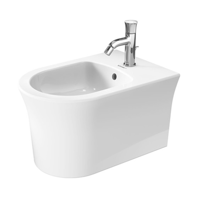 Duravit White Tulip Биде напольное 370x580х420 мм, с переливом, с 1 отв под смеситель,  с WonderGliss, цвет: белый